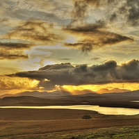 Buy canvas prints of  Sunset over Harris by Robert Murray