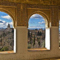 Buy canvas prints of  Windows on The Alhambra by Robert Murray
