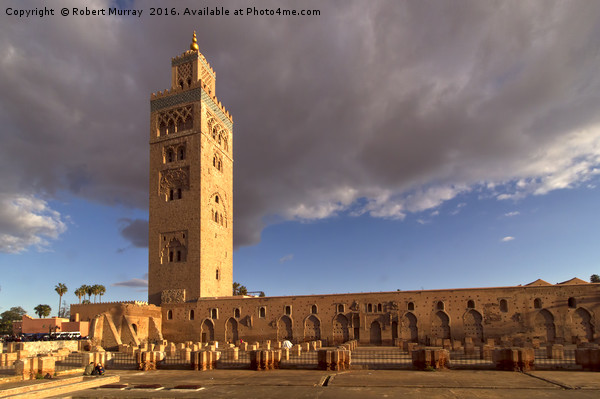 Sunset on Koutoubia Mosque Picture Board by Robert Murray