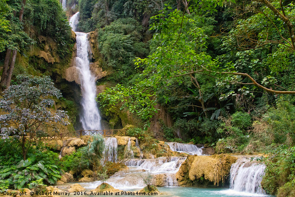 Laos Waterfall Picture Board by Robert Murray