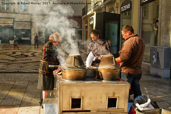 Hot Chestnut Stall, Lisbon. Picture Board by Robert Murray