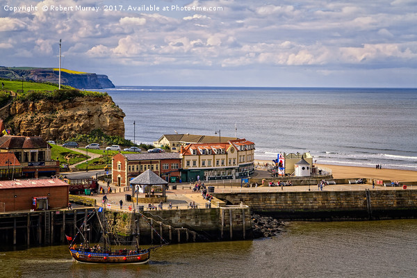 Whitby Harbour Picture Board by Robert Murray
