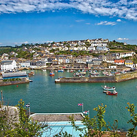 Buy canvas prints of Megavissey Town and Harbour by Robert Murray
