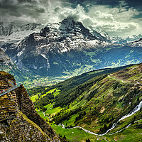 Buy canvas prints of View Into Grindelwald Valley by Robert Murray