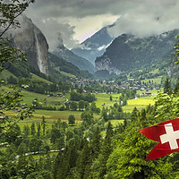 Buy canvas prints of Lauterbrunnen Valley, Switzerland. by Robert Murray