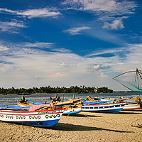 Buy canvas prints of Kerala Fishing Boats by Robert Murray