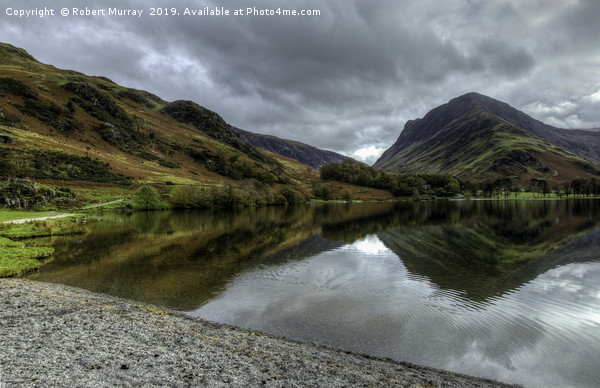  Autumn Reflections at Buttermere Lake Picture Board by Robert Murray