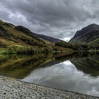 Buy canvas prints of  Autumn Reflections at Buttermere Lake by Robert Murray