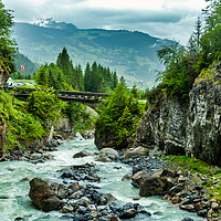 Buy canvas prints of Melt-water River In Glacial Gorge, Switzerland by Robert Murray