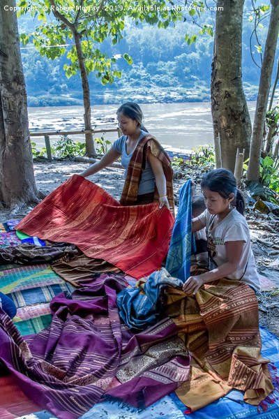 Preparing cloth for market, Laos. Picture Board by Robert Murray