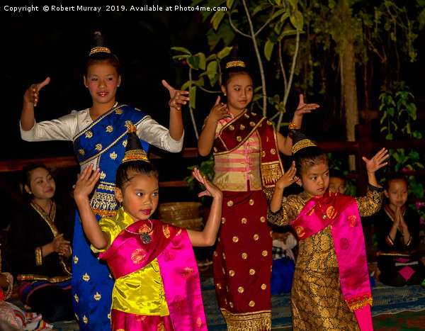 Laos children in traditional costumes dancing Picture Board by Robert Murray