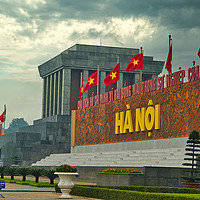 Buy canvas prints of The Ho Chi Minh Mausoleum, Hanoi, Vietnam. by Robert Murray
