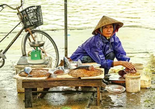 Vietnamese fish seller Picture Board by Robert Murray