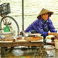 Buy canvas prints of Vietnamese fish seller by Robert Murray