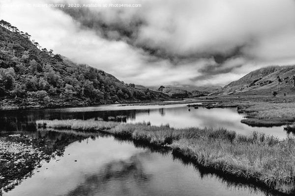 In a Highland Glen 2 Monochrome Picture Board by Robert Murray