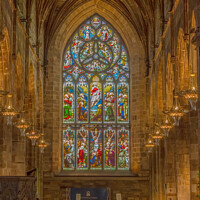Buy canvas prints of Stained glass window, St. Giles' Cathedral, Edinburgh, Scotland, United Kingdom by Robert Murray