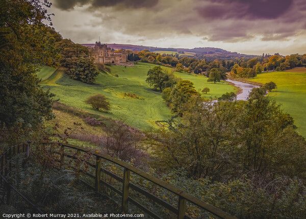 The River Aln and Alnwick Castle Picture Board by Robert Murray