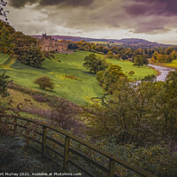 Buy canvas prints of The River Aln and Alnwick Castle by Robert Murray