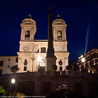 Buy canvas prints of Blue Hour at the Spanish Steps. by Robert Murray