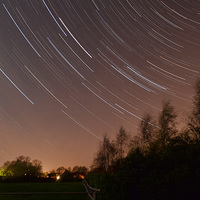 Buy canvas prints of Star Trail Dorchester on Thames by Andy Heap