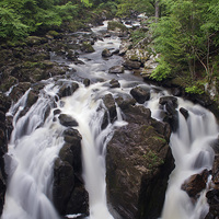 Buy canvas prints of Black Linn Waterfall by Andy Heap