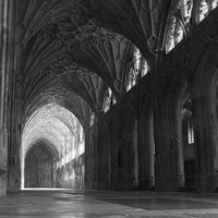 Buy canvas prints of  Cloisters of Gloucester Cathedral by Andy Heap