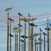 Buy canvas prints of  Red Arrows and Public Art by Andy Heap