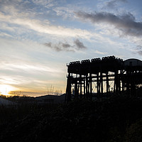 Buy canvas prints of Anderton Boat Lift near Northwich at sunset by Andy Heap