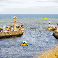 Buy canvas prints of Whitby Lighthouses by Andy Heap