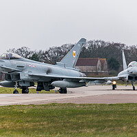 Buy canvas prints of RAF Typhoon FGR4 duo by Jason Wells