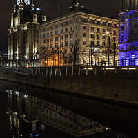 Buy canvas prints of Three Graces reflect in the canal by Jason Wells