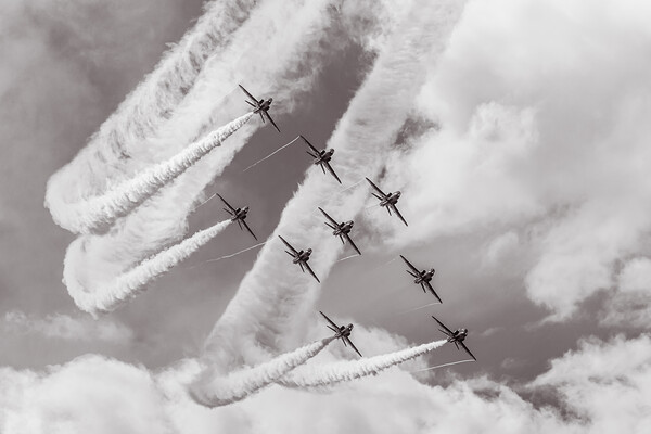 Red Arrows flying the Typhoon formation Picture Board by Jason Wells