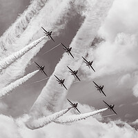 Buy canvas prints of Red Arrows flying the Typhoon formation by Jason Wells