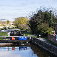 Buy canvas prints of Locks on the Rufford branch of the Leeds Liverpool canal by Jason Wells