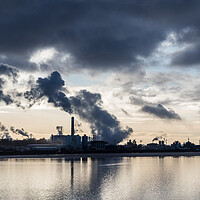 Buy canvas prints of Manchester Ship Canal passes an industrial corner by Jason Wells
