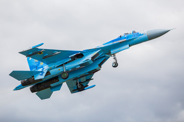 Ukrainian Air Force Su-27P Flanker Picture Board by Jason Wells