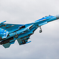 Buy canvas prints of Ukrainian Air Force Su-27P Flanker by Jason Wells