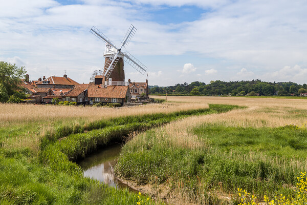 Channel leading to Cley Windmill Picture Board by Jason Wells