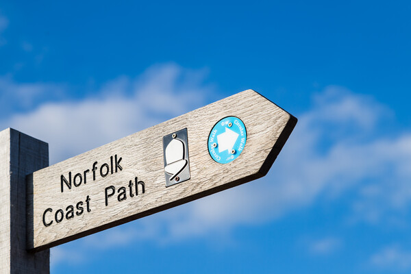 Norfolk coastal path sign Picture Board by Jason Wells