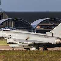 Buy canvas prints of RAF Typhoon taxis to the runway by Jason Wells