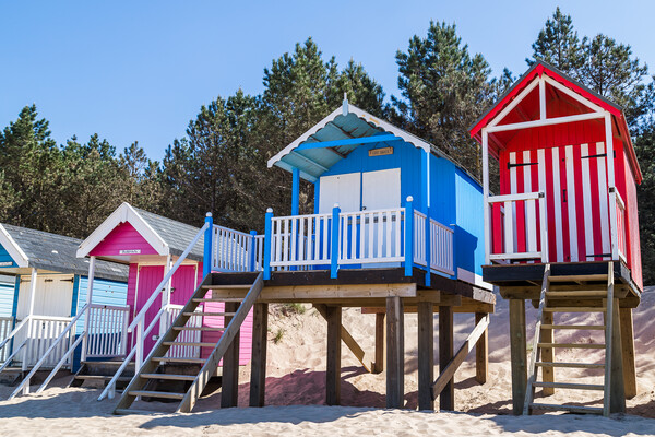 Colourful beach huts at Wells next the Sea Picture Board by Jason Wells