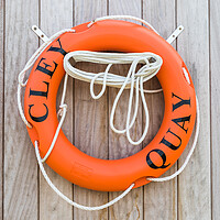 Buy canvas prints of Life buoy at Cley Quay by Jason Wells