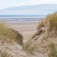 Buy canvas prints of Irish Sea between the sand dunes by Jason Wells