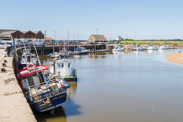 Fishing boats line the quay at Wells next the Sea Picture Board by Jason Wells