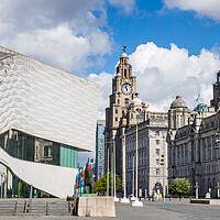 Buy canvas prints of Museum of Liverpool next to the Three Graces by Jason Wells