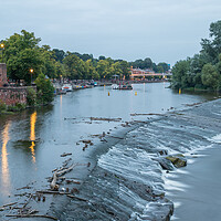 Buy canvas prints of River Dee flowing over the Weir in Chester by Jason Wells