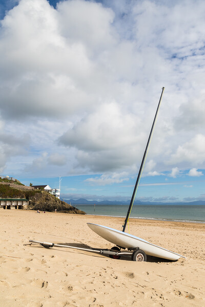 Sailing boat on Abersoch beach Picture Board by Jason Wells
