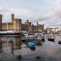 Buy canvas prints of Caernarfon waterfront panorama by Jason Wells