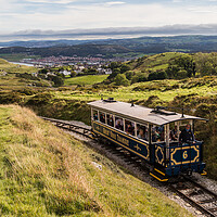 Buy canvas prints of Great Orme tram going up to the summit by Jason Wells