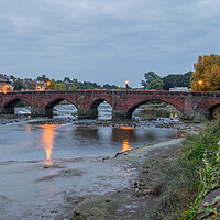 Buy canvas prints of Red light streaks over the Old Dee Bridge by Jason Wells